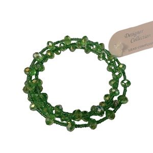 Coil Beaded Bracelet (green)